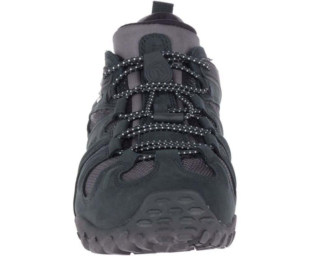 Merrell Hiking Shoes Black/Grey - Chameleon 8 Stretch Waterproof - Mens 30FANYZJQ